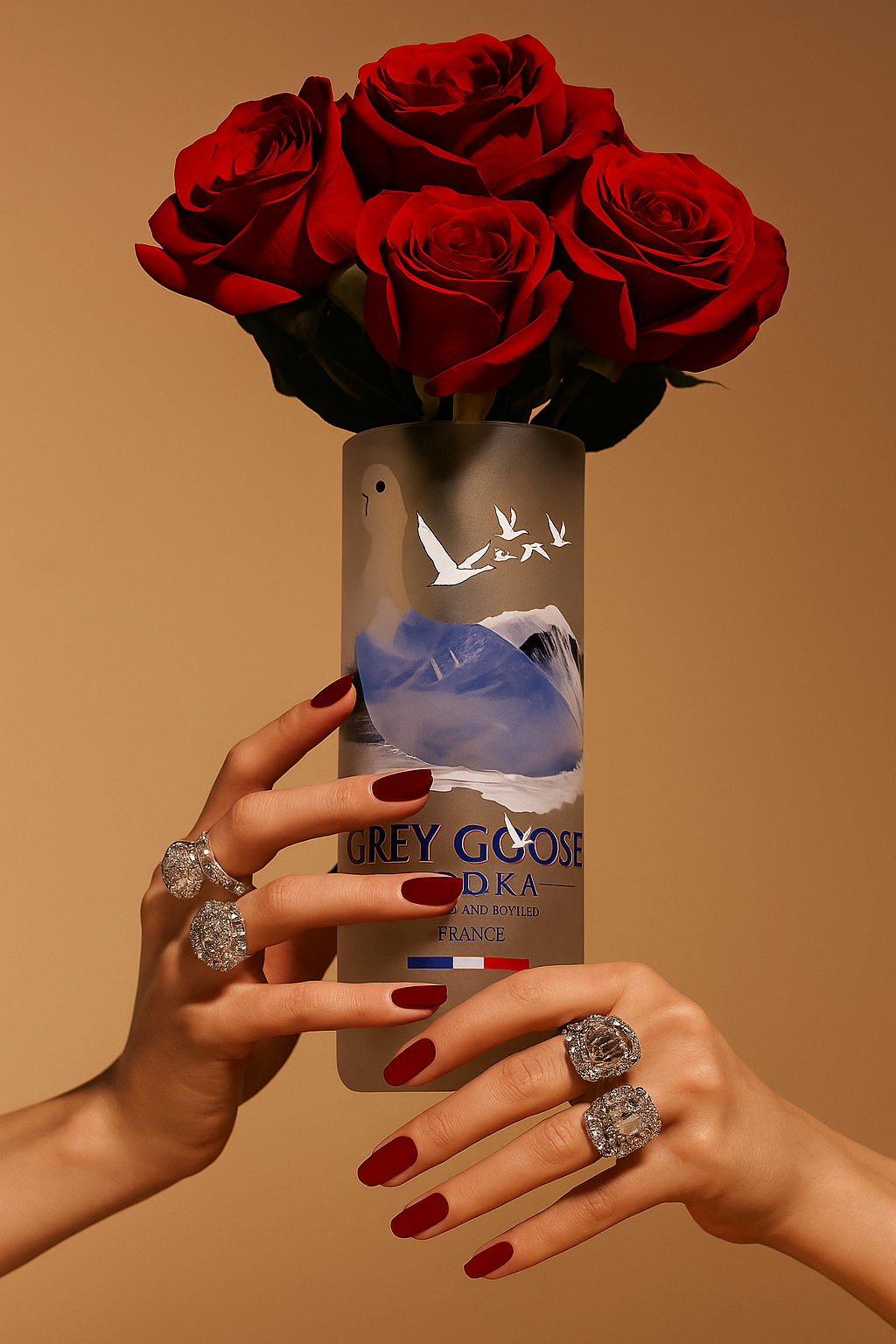 Grey Goose Vodka kicsi váza 💐 (1 l)